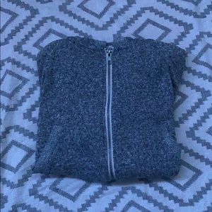 gray cropped zip up hoodie